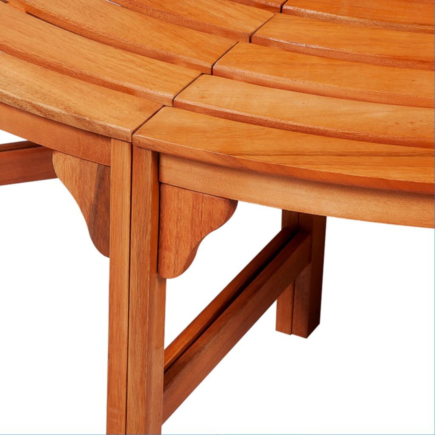 Outdoor Tree Bench Half Round 160 cm Solid Wood Eucalyptus