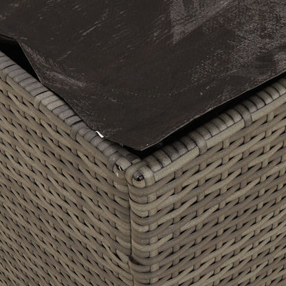 Outdoor Storage Box Grey and Dark Grey Rattan Large Storage