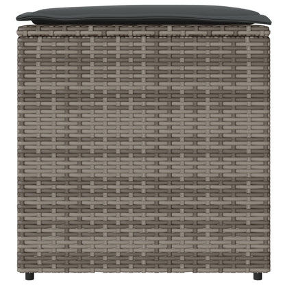 Outdoor Storage Box Grey and Dark Grey Rattan Large Storage