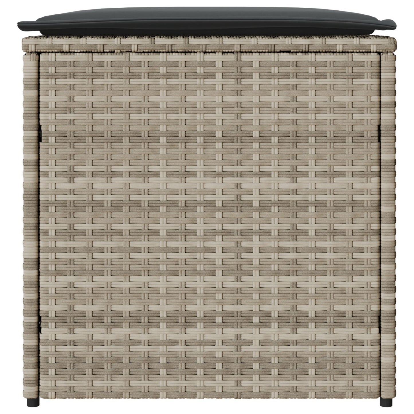Outdoor Storage Box Light grey and dark grey Synthetic rattan