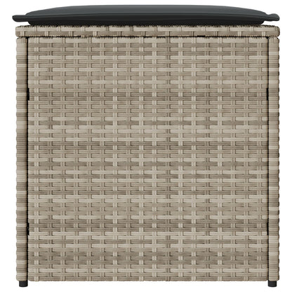 Outdoor Storage Box Light grey and dark grey Synthetic rattan