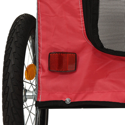 Red Pet Buggy Red Polyester, Metal 124 x 53 x 53 cm Foldable