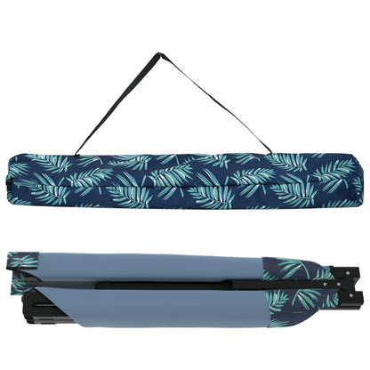 Folding Sun Beds 2 pcs with Carry Bag Leaf Pattern 600D Oxford Fabric