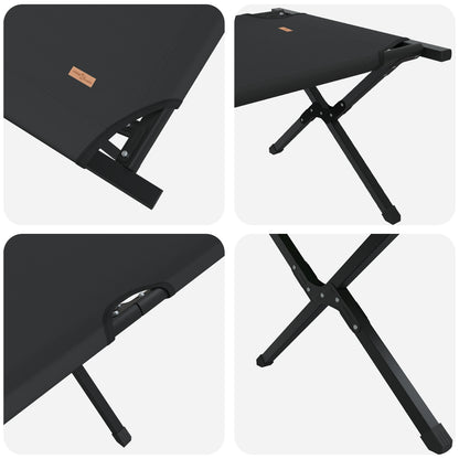 Folding Sun Beds 2 pcs with Carry Bag Black 600D Oxford Fabric