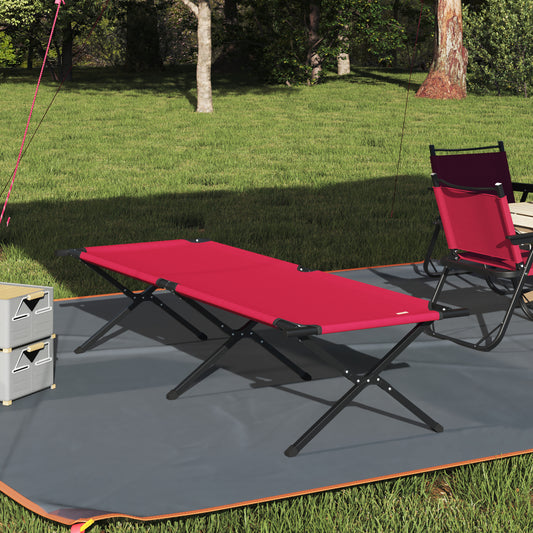 Folding Sun Bed with Carry Bag Red 600D Oxford Fabric