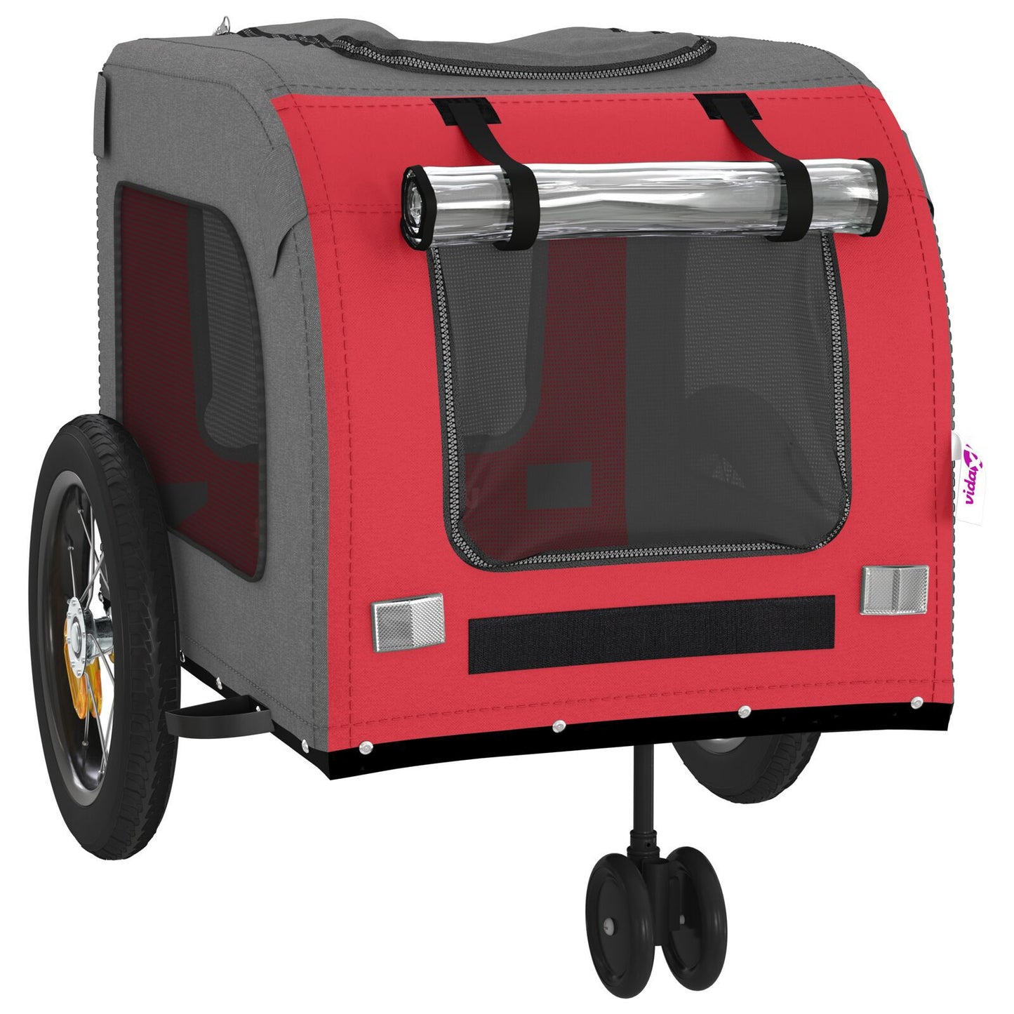 Red Pet Buggy Red Polyester, Metal 124 x 53 x 53 cm Foldable