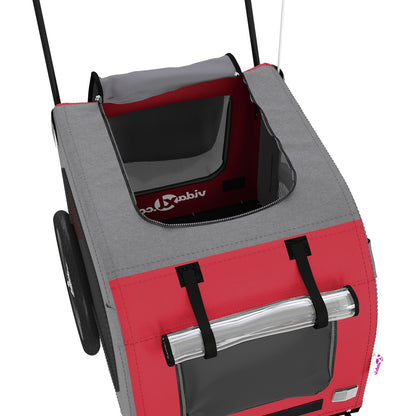 Red Pet Buggy Red Polyester, Metal 124 x 53 x 53 cm Foldable