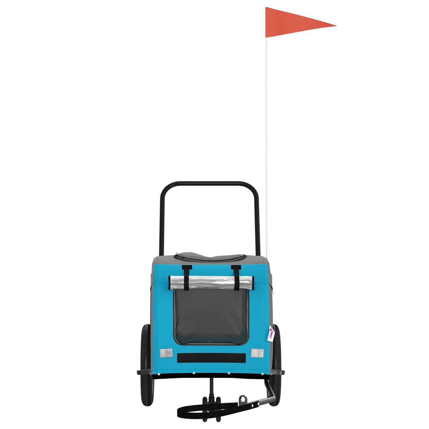 Blue Pet Stroller Blue Polyester, Metal 124 x 53 x 53 cm Foldable