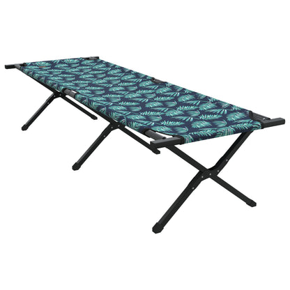 Folding Sun Bed with Carry Bag Leaf Pattern 600D Oxford Fabric