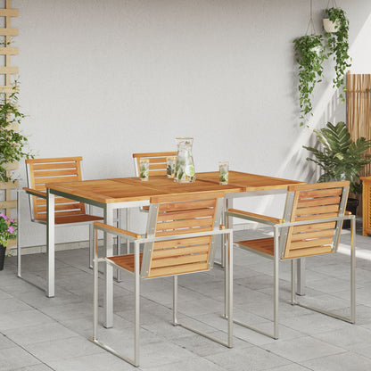 Outdoor Dining Table 150x90x75 cm Solid Wood Teak