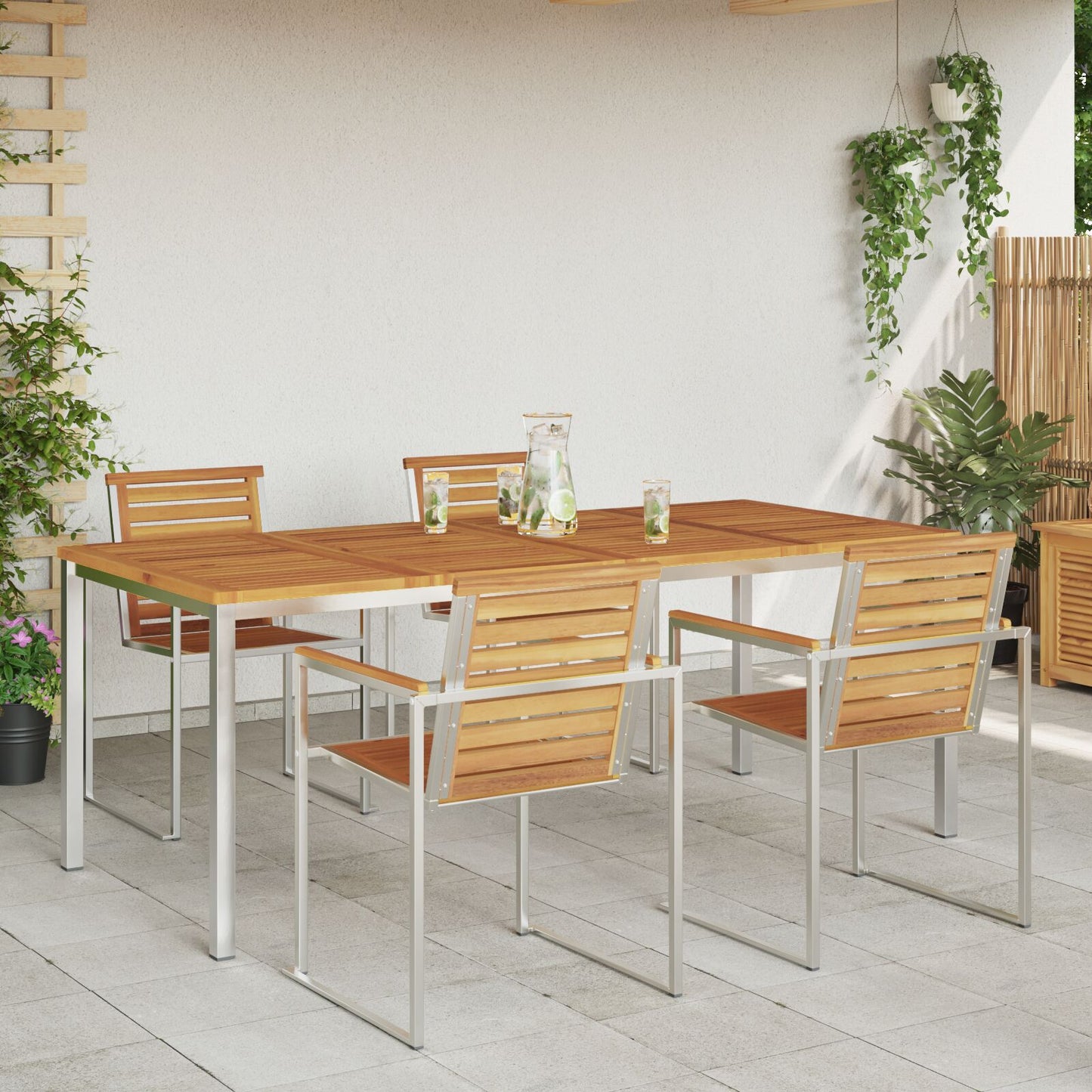 Outdoor Dining Table 200x90x74.5 cm Solid Wood Acacia