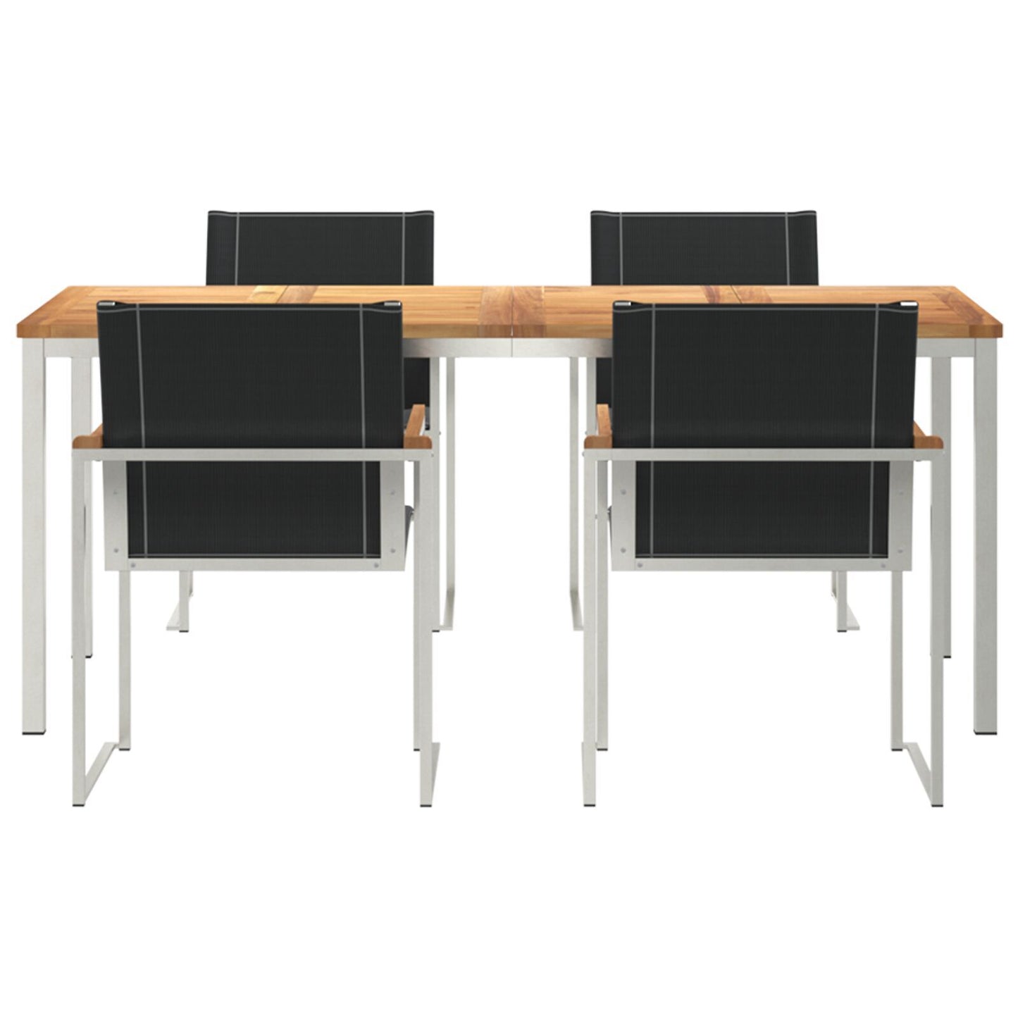 5 Piece Garden Dining Set Solid Wood Acacia, vidaXL Outdoor Dining Table 180x90x75 cm Solid Wood Acacia