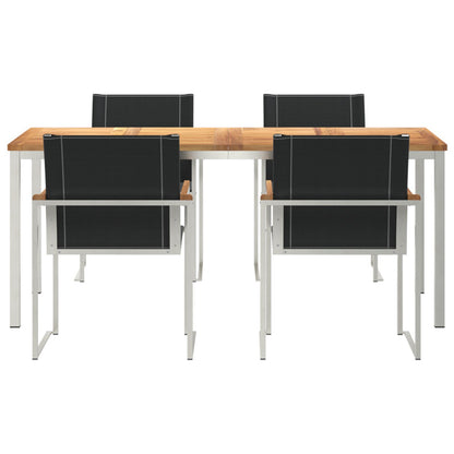 5 Piece Garden Dining Set Solid Wood Acacia, vidaXL Outdoor Dining Table 180x90x75 cm Solid Wood Acacia
