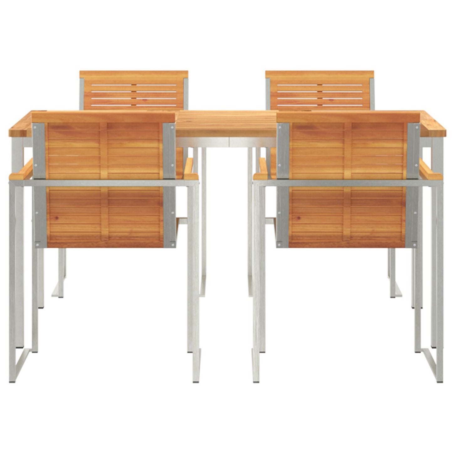 5 Piece Garden Dining Set Solid Wood Acacia, vidaXL Outdoor Dining Table 150x90x75 cm Solid Wood Acacia