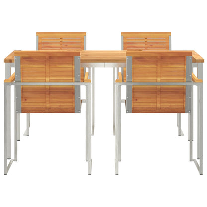 5 Piece Garden Dining Set Solid Wood Acacia, vidaXL Outdoor Dining Table 150x90x75 cm Solid Wood Acacia