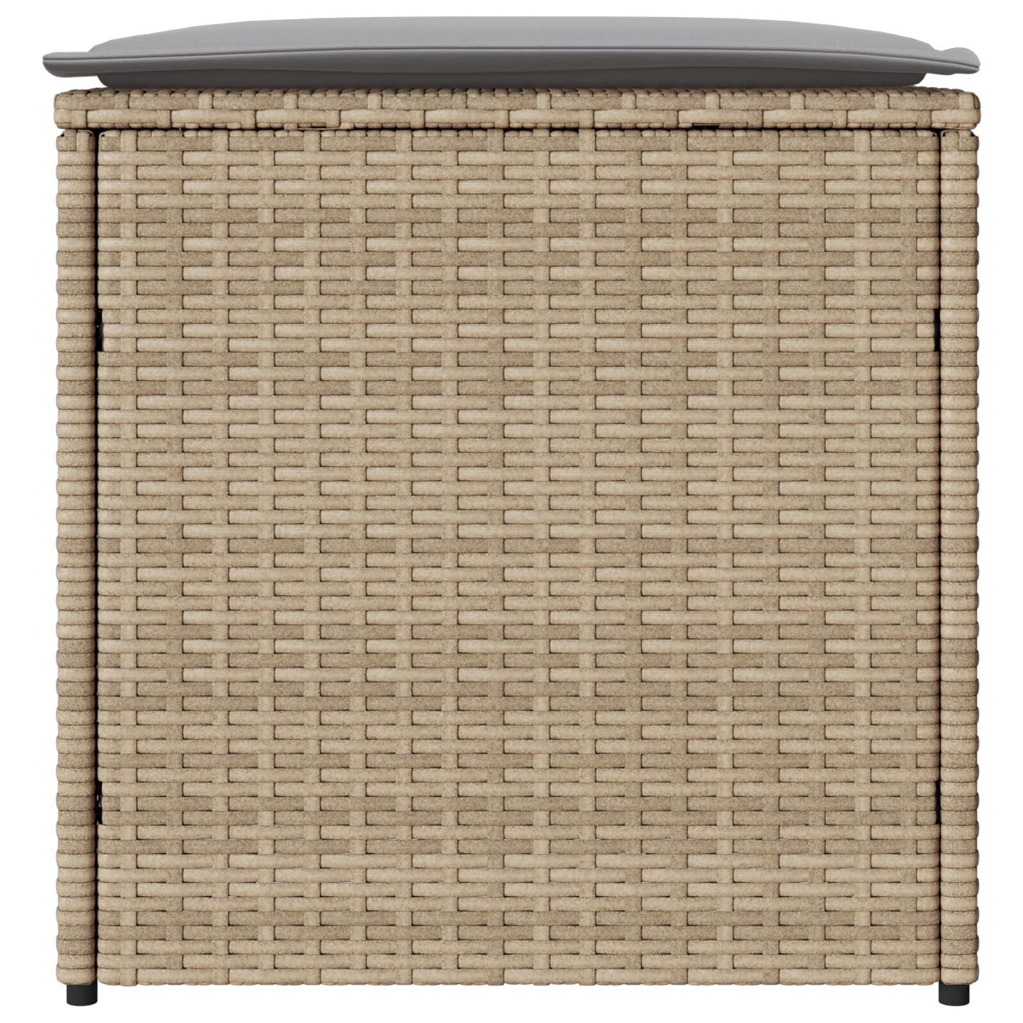 Outdoor Storage Box Beige Synthetic Rattan Medium