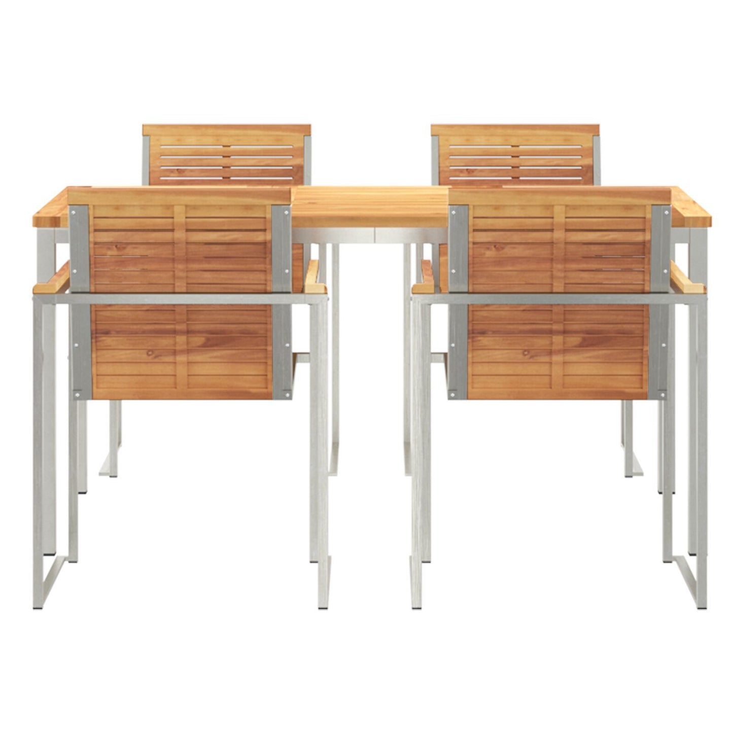 5 Piece Garden Dining Set Solid Wood Teak, vidaXL Outdoor Dining Table 150x90x75 cm Solid Wood Teak