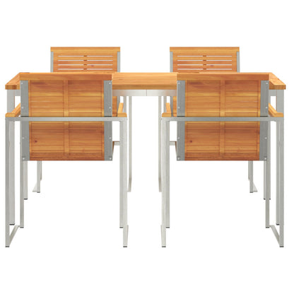 5 Piece Garden Dining Set Solid Wood Acacia, vidaXL Outdoor Dining Table 180x90x75 cm Solid Wood Acacia
