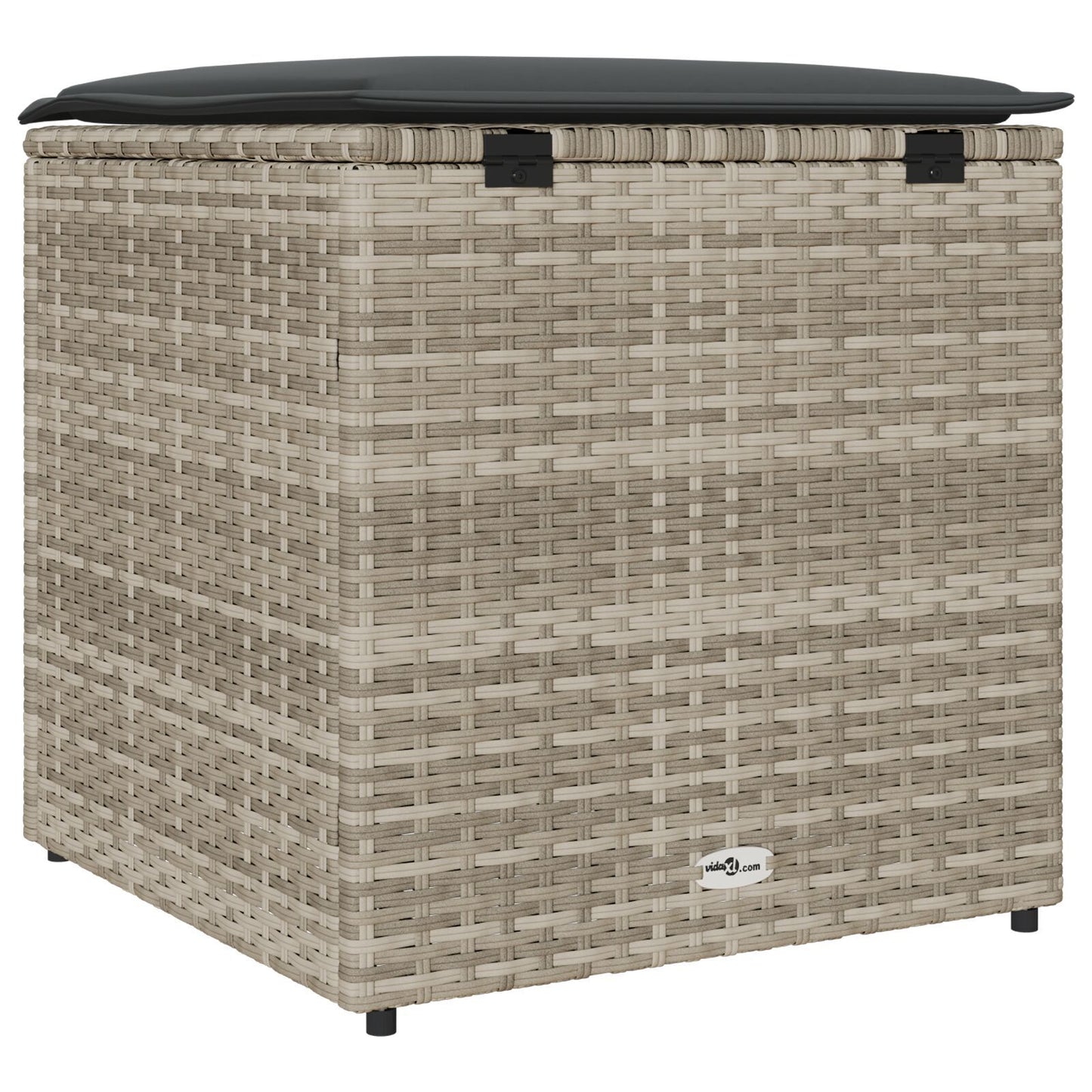 Outdoor Storage Box Light grey and dark grey Synthetic rattan