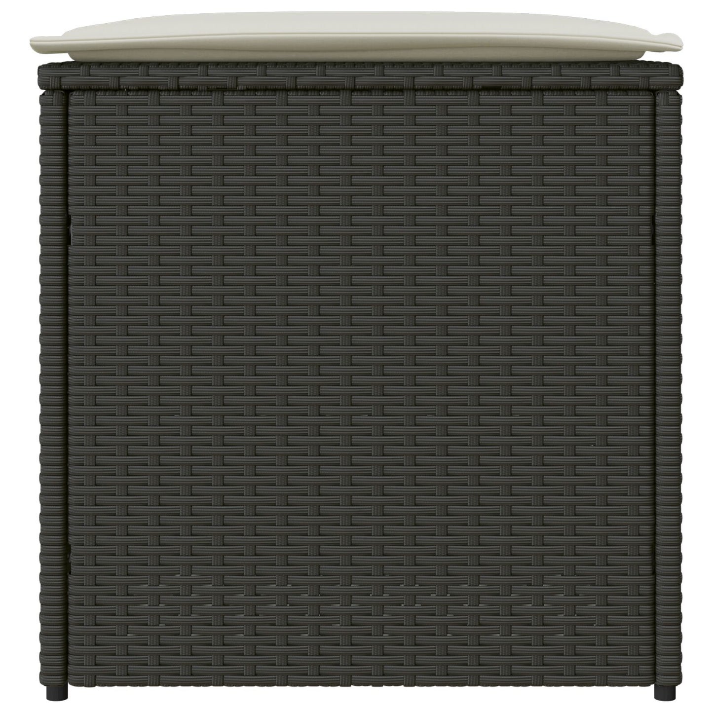 Outdoor Storage Box Black and Cream Rattan, Polyester 80 cm
