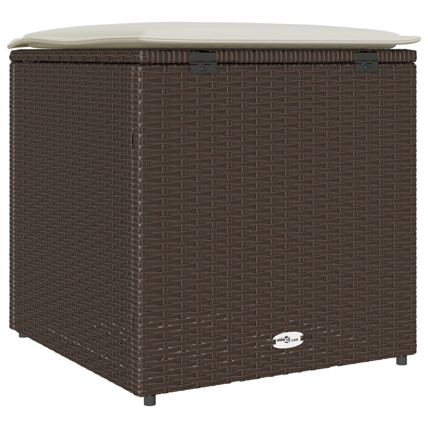 Outdoor Storage Box Brown and Cream Rattan Medium Storage
