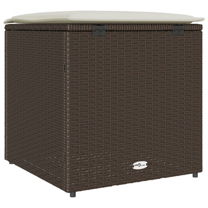 Outdoor Storage Box Brown and Cream Rattan Medium Storage