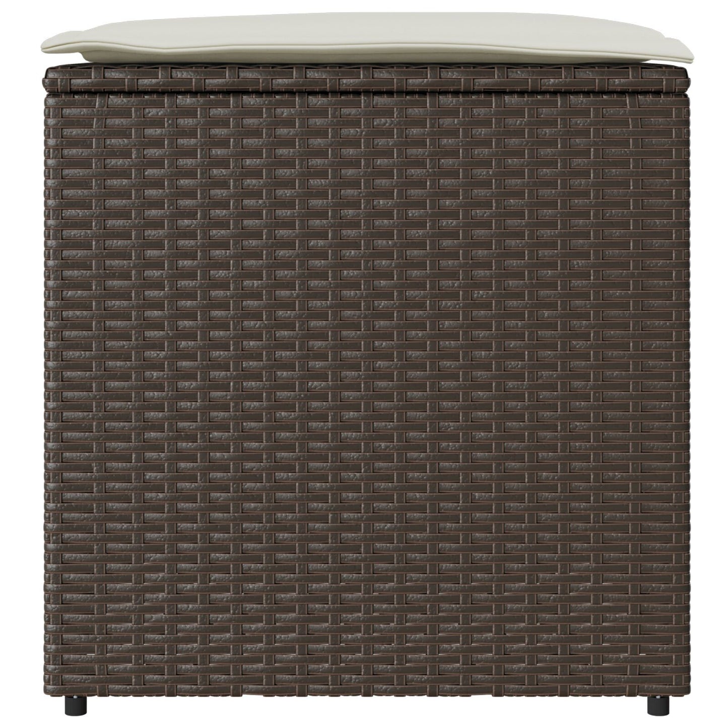 Outdoor Storage Box Brown and Cream Rattan Medium Storage