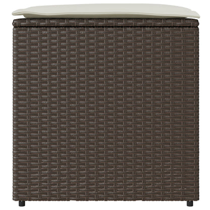 Outdoor Storage Box Brown and Cream Rattan Medium Storage