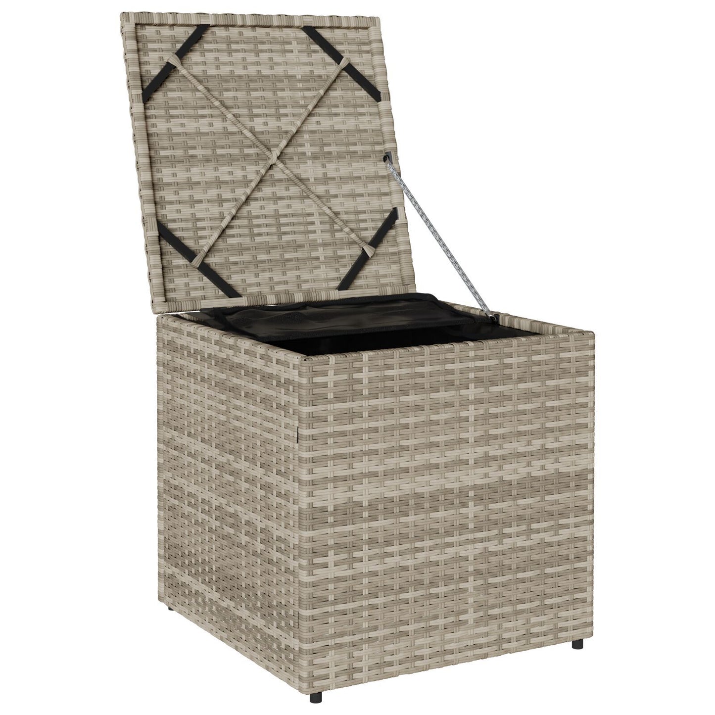 Outdoor Storage Box Light grey and dark grey Synthetic rattan