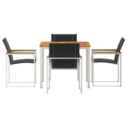 5 Piece Garden Dining Set Solid Wood Acacia, vidaXL Outdoor Dining Table 90x90x74.5 cm Solid Wood Acacia