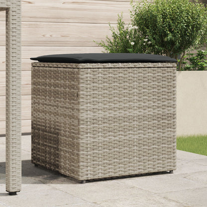 Outdoor Storage Box Light grey and dark grey Synthetic rattan