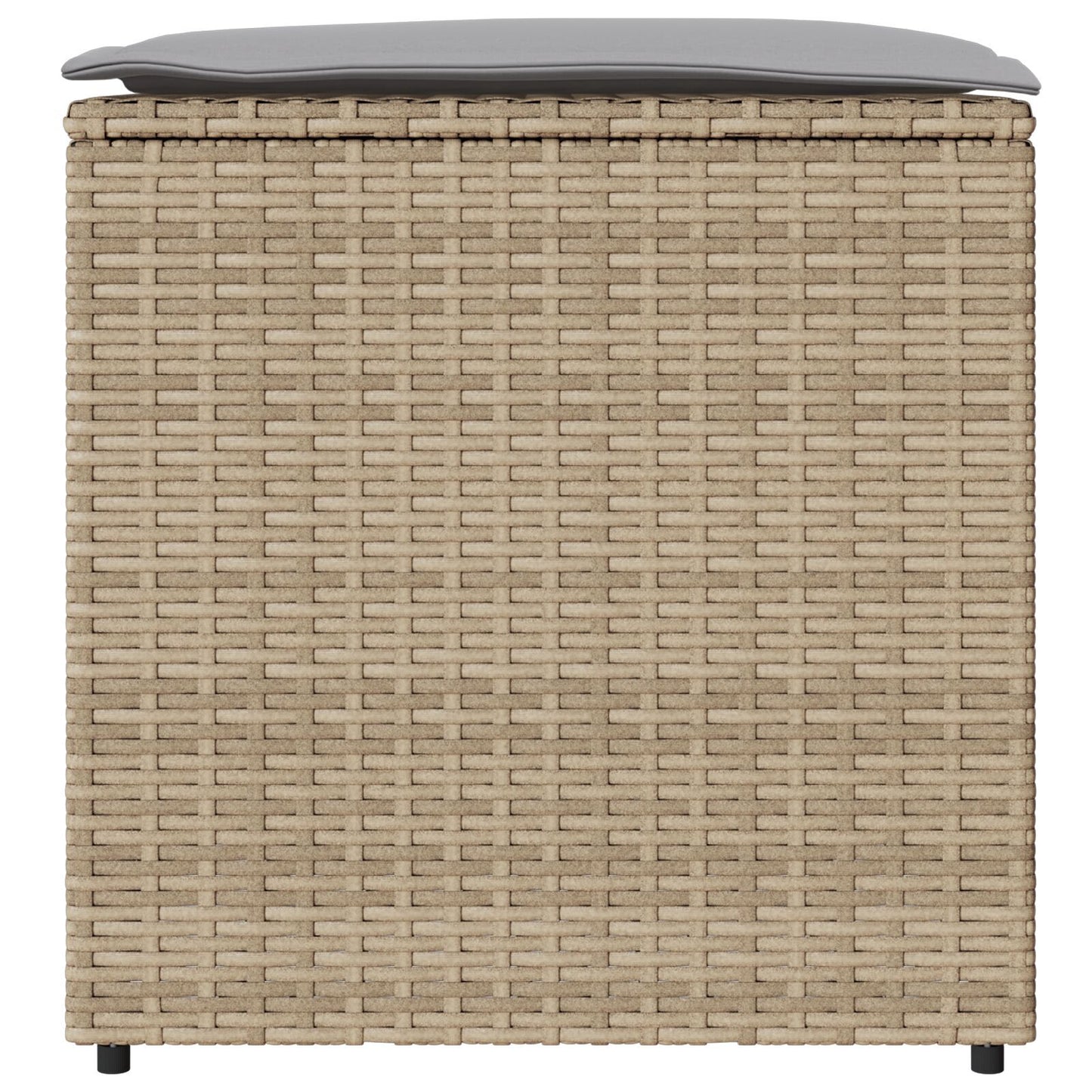 Outdoor Storage Box Beige Synthetic Rattan Medium