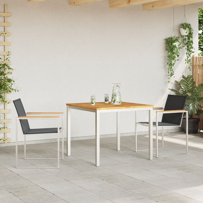 3 Piece Garden Dining Set Solid Wood Teak, vidaXL Outdoor Dining Table 90x90x74.5 cm Solid Wood Teak