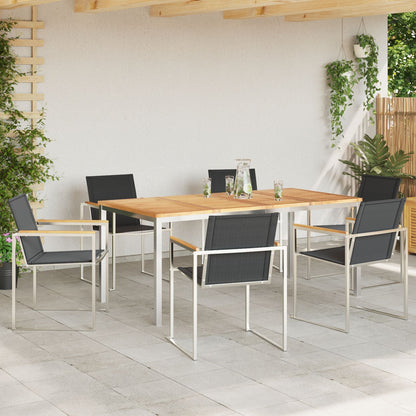 7 Piece Garden Dining Set Solid Wood Teak, vidaXL Outdoor Dining Table 180x90x75 cm Solid Wood Teak