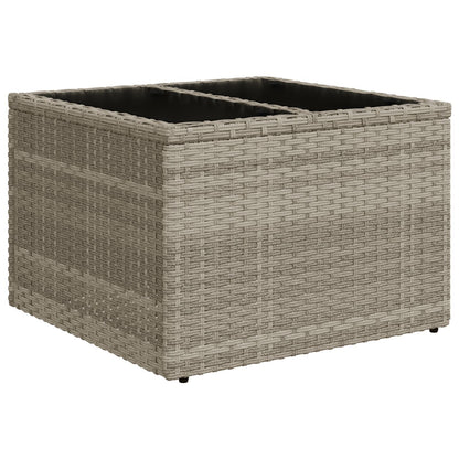 11 Piece Garden Dining Set with Cushions Grey Poly Rattan