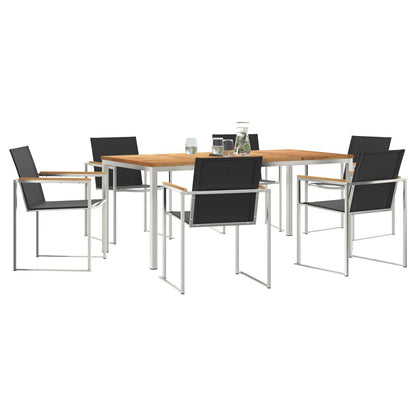 7 Piece Garden Dining Set Solid Wood Teak, vidaXL Outdoor Dining Table 180x90x75 cm Solid Wood Teak