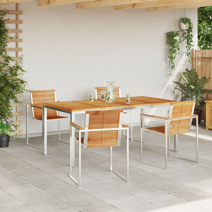 5 Piece Garden Dining Set Solid Wood Teak, vidaXL Outdoor Dining Table 180x90x75 cm Solid Wood Teak