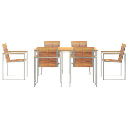 7 Piece Garden Dining Set Solid Wood Teak, vidaXL Outdoor Dining Table 150x90x75 cm Solid Wood Teak