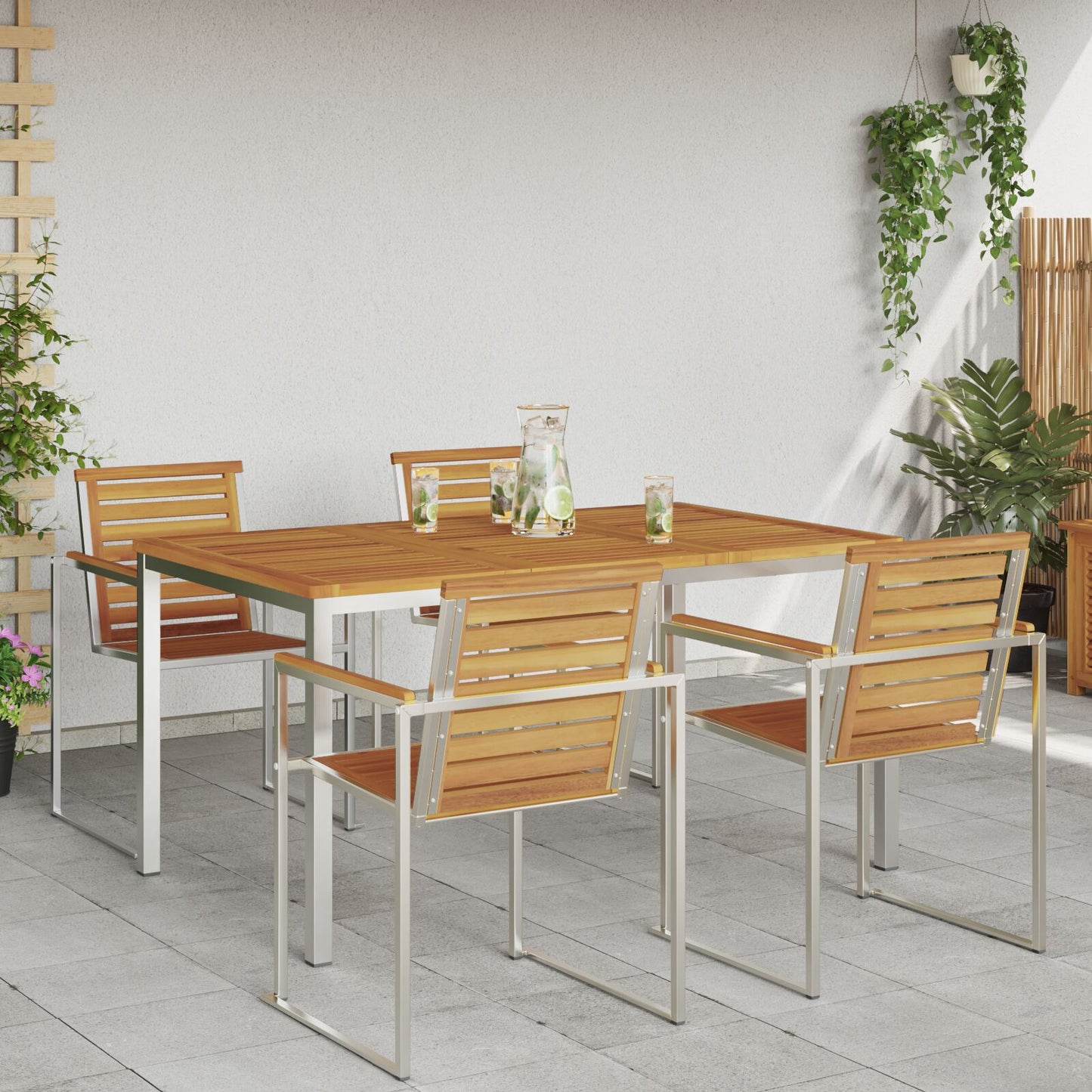 Outdoor Dining Table 150x90x75 cm Solid Wood Acacia