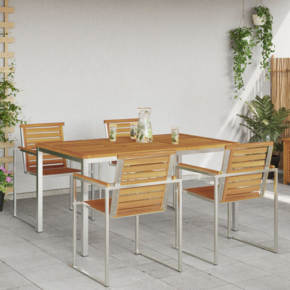 Outdoor Dining Table 150x90x75 cm Solid Wood Acacia