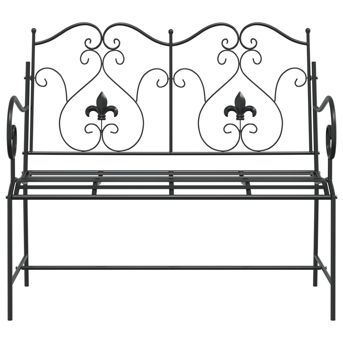 Outdoor Bench Black Metal Standard Tough Outdoor Bench