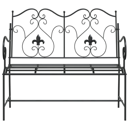 Outdoor Bench Black Metal Standard Tough Outdoor Bench
