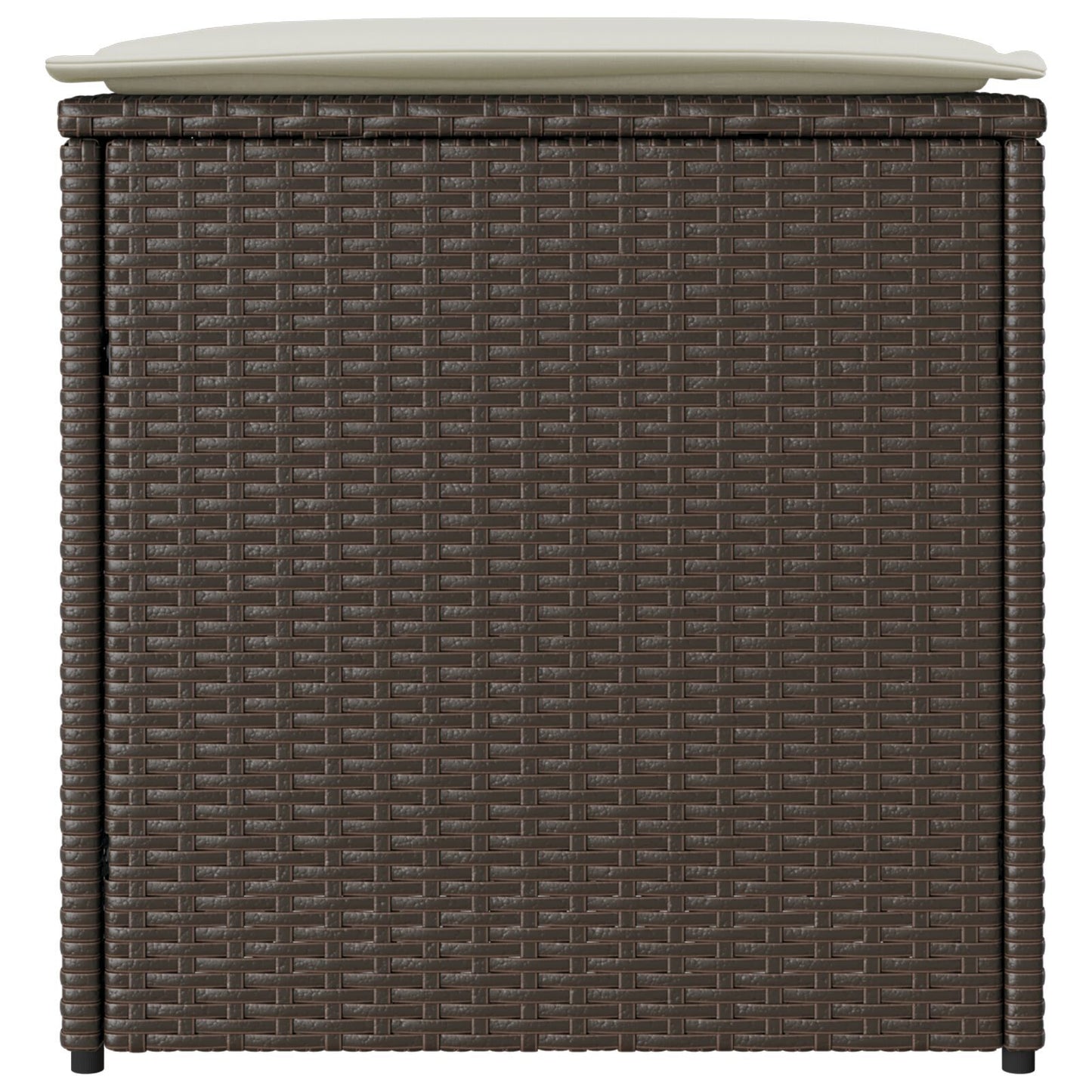 Outdoor Storage Box Brown and Cream Rattan Medium Storage