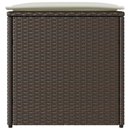 Outdoor Storage Box Brown and Cream Rattan Medium Storage