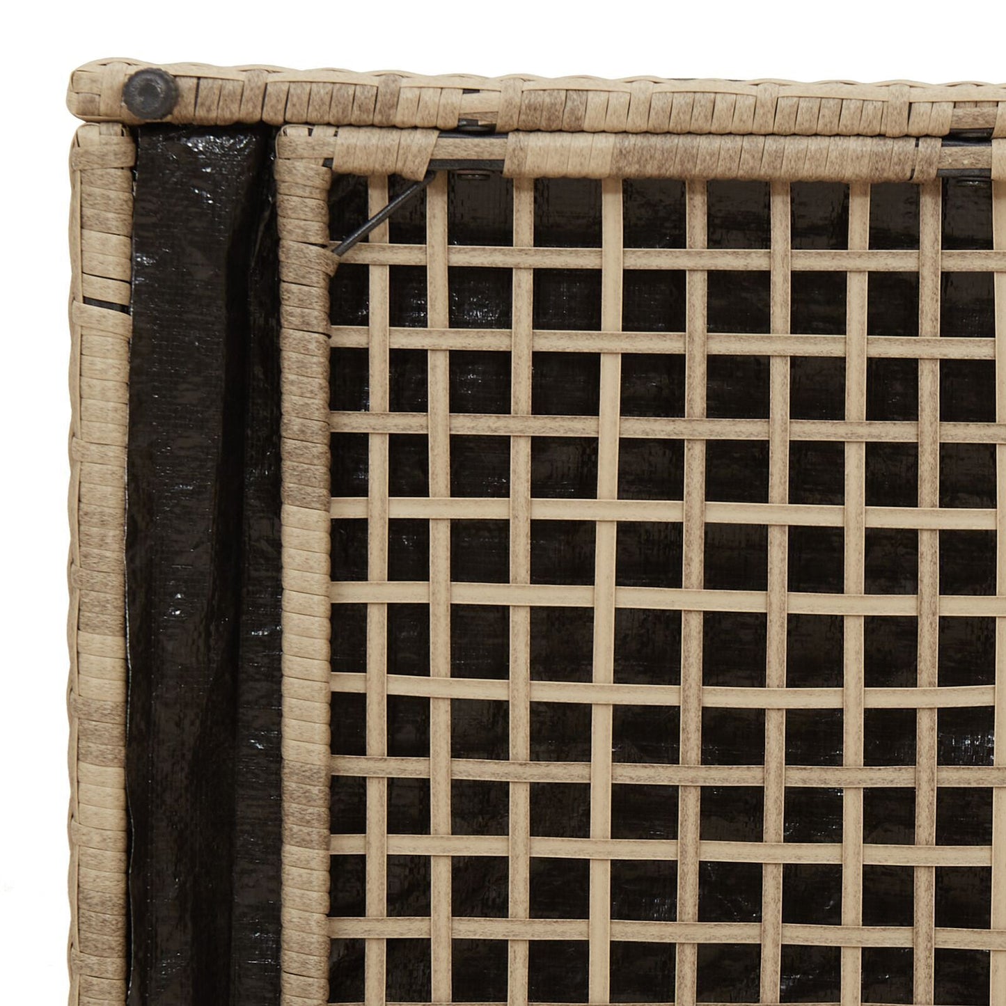 Outdoor Storage Box Beige Synthetic Rattan Medium