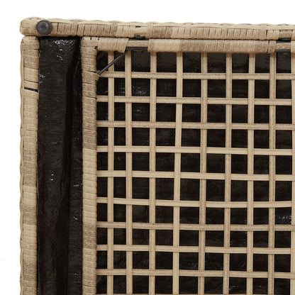 Outdoor Storage Box Beige Synthetic Rattan Medium