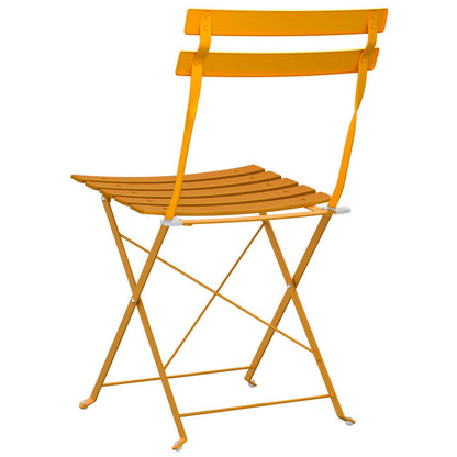 Outdoor Chairs Mustard Metal Compact Foldable Outdoor Chair