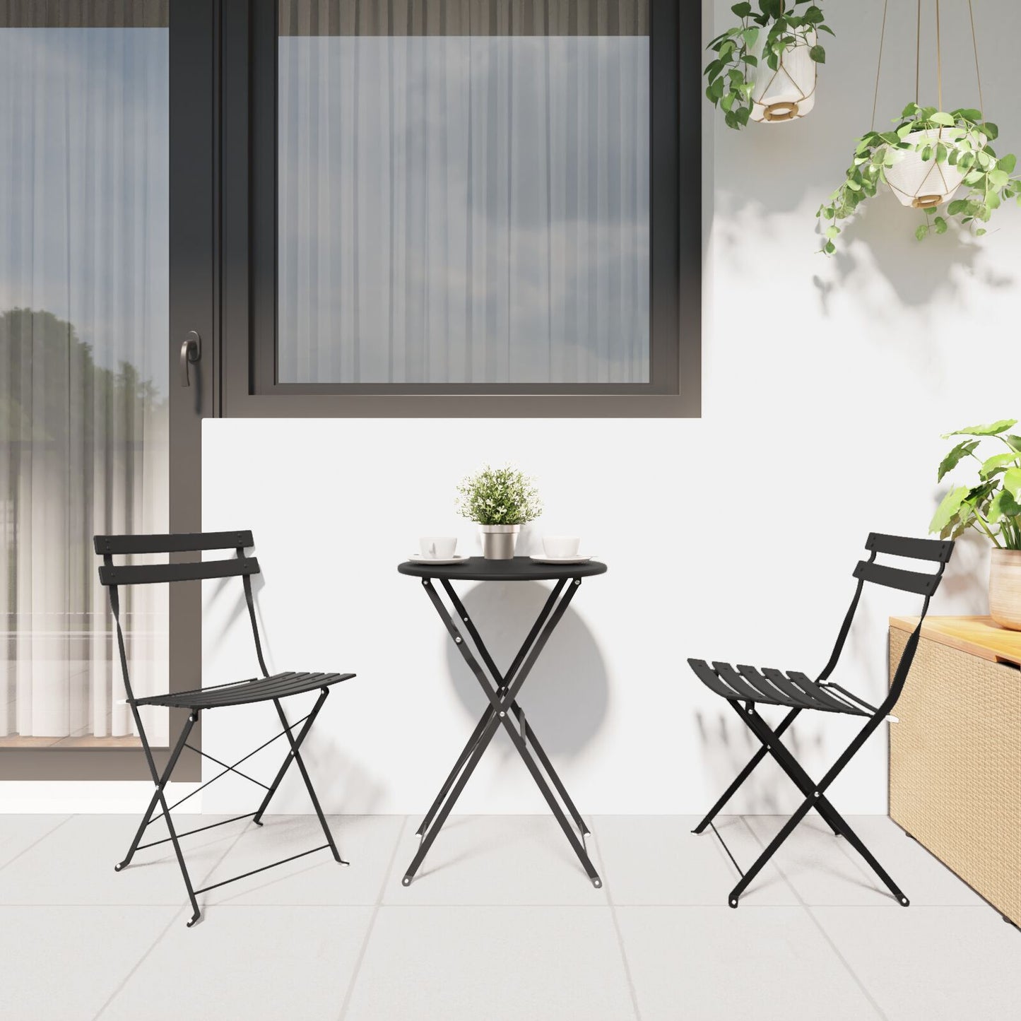 Outdoor Chairs Anthracite Metal Standard Foldable