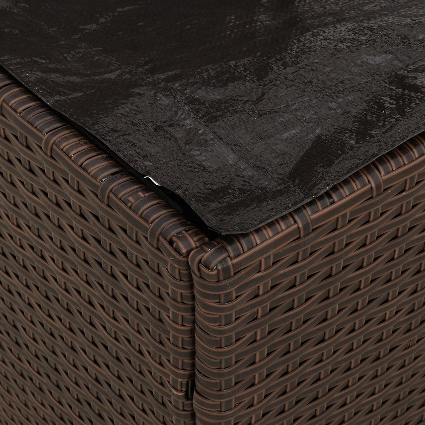 Outdoor Storage Box Brown and Cream Rattan Medium Storage