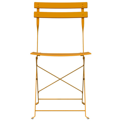 Outdoor Chairs Mustard Metal Compact Foldable Outdoor Chair
